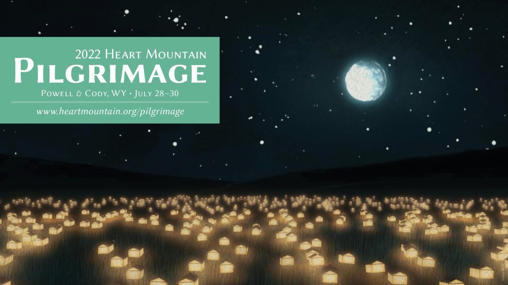 2022 Pilgrimage theme image featuring illustration of barracks in lantern form under moon and stars